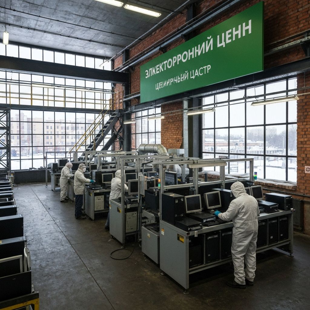 Centro de reciclagem de eletrônicos em Moscou, Rússia