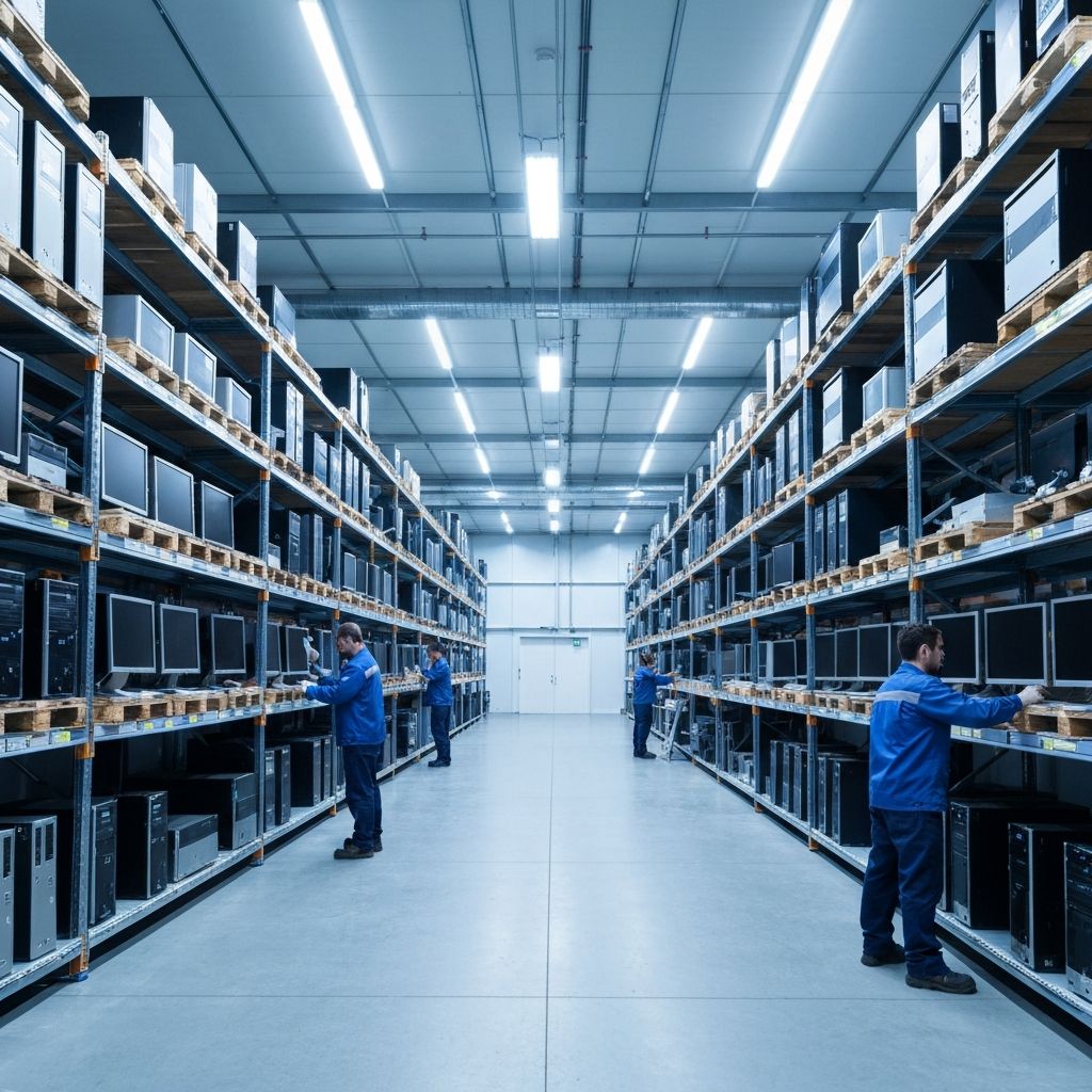 Depósito com lote de equipamentos